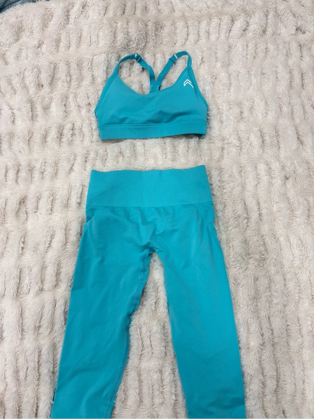 Oner Active Teal Blue Leggings & Sports Bra Set
